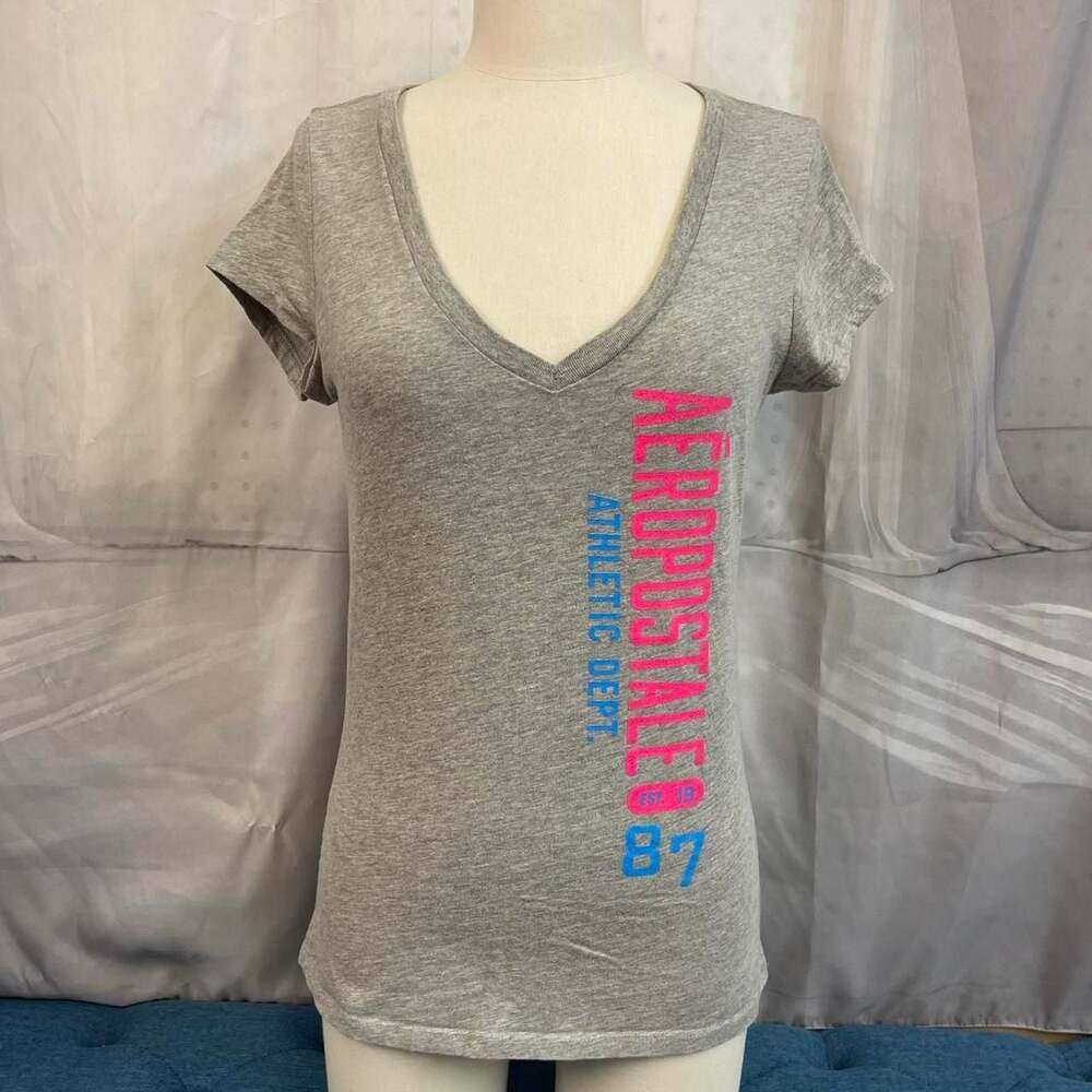 Aeropostale Athletic Dept Graphic V-Neck T-Shirt